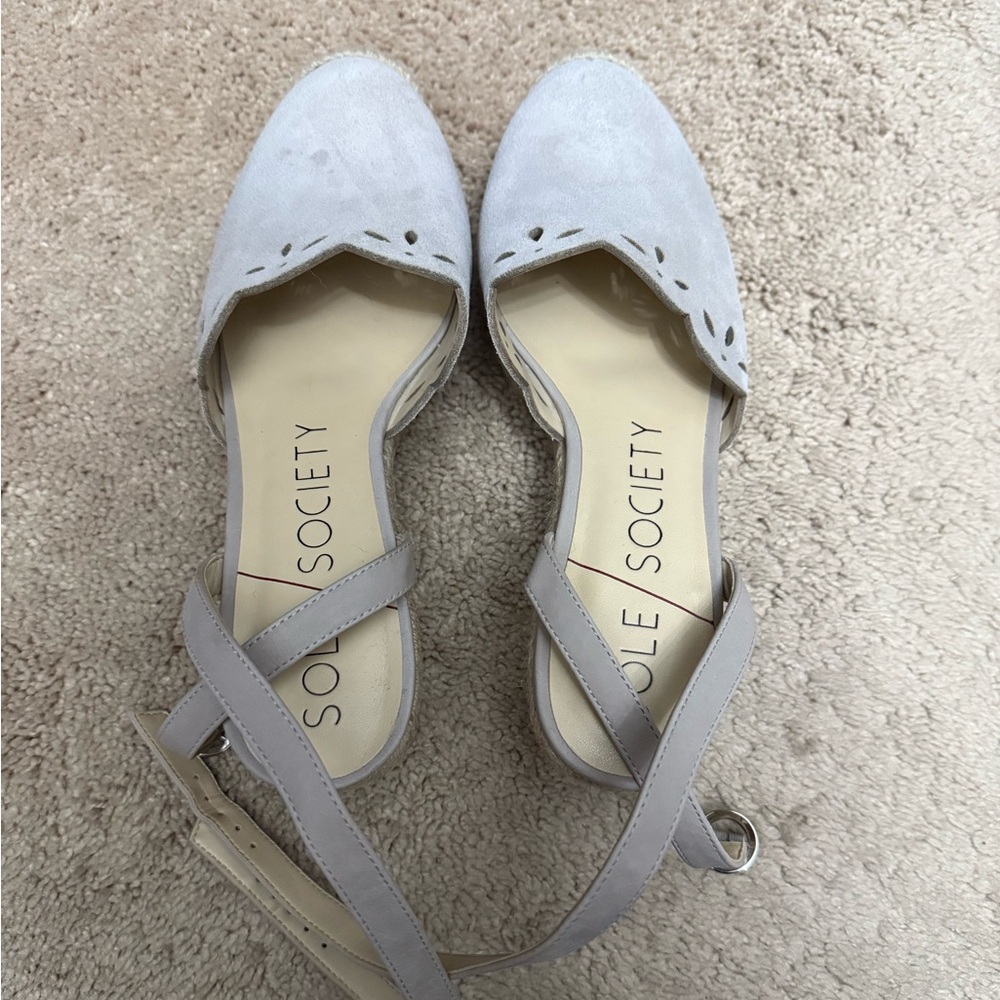 NWT Soul Society Women's Calysa Scalloped Wedge Espadrille Sandals Size 8